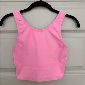 Cropped pink workout top
